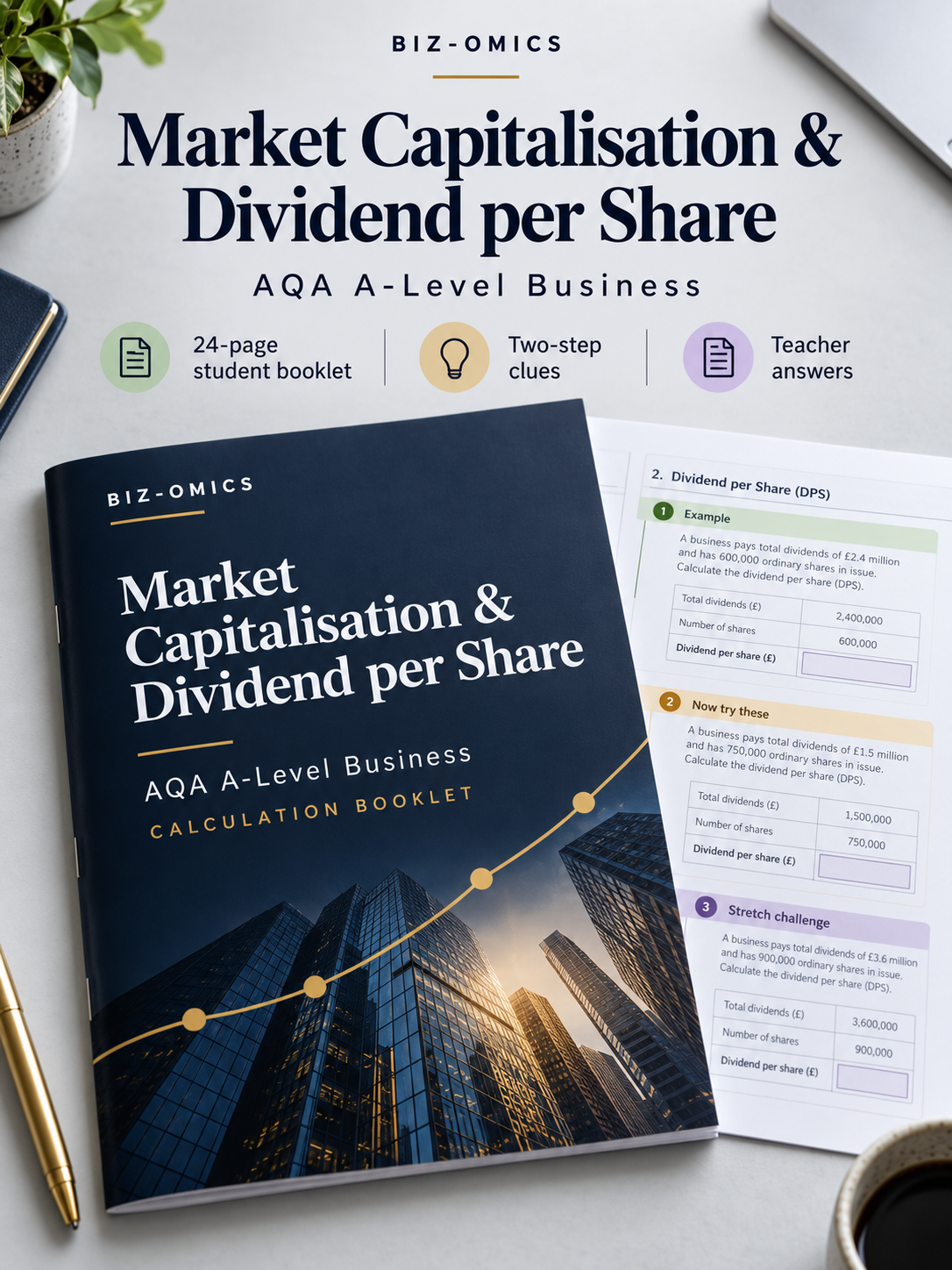 Market Capitalisation & Dividend per Share &mdash; printable calculation booklet