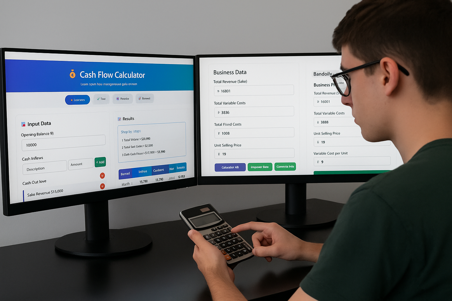 Business Studies: Profit. Cash Flow and Budget Calculator
